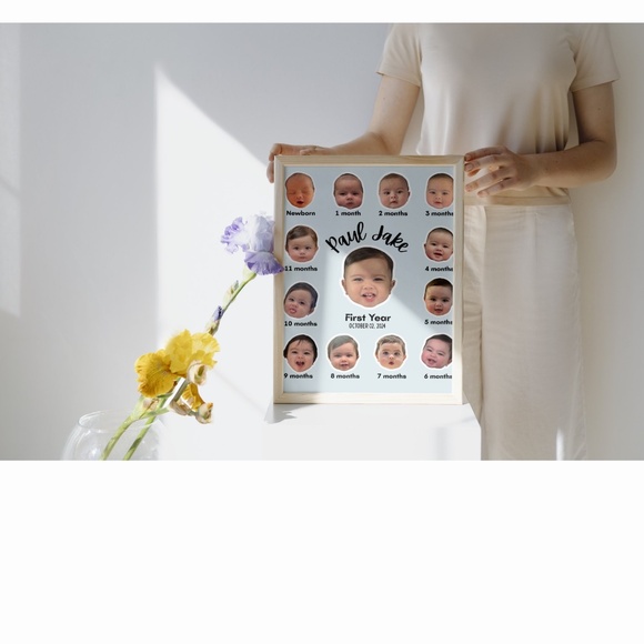 3D Baby Milestones Shadow Box: Personalized First Year Keepsake - Picture 11 of 13